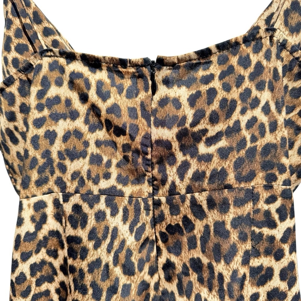 Zara S Women's Leopard Print Wide Leg Jumpsuit Wedding Guest Cocktail Date Boho‎ - Picture 11 of 16